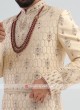 Wedding Silk Cream Sherwani